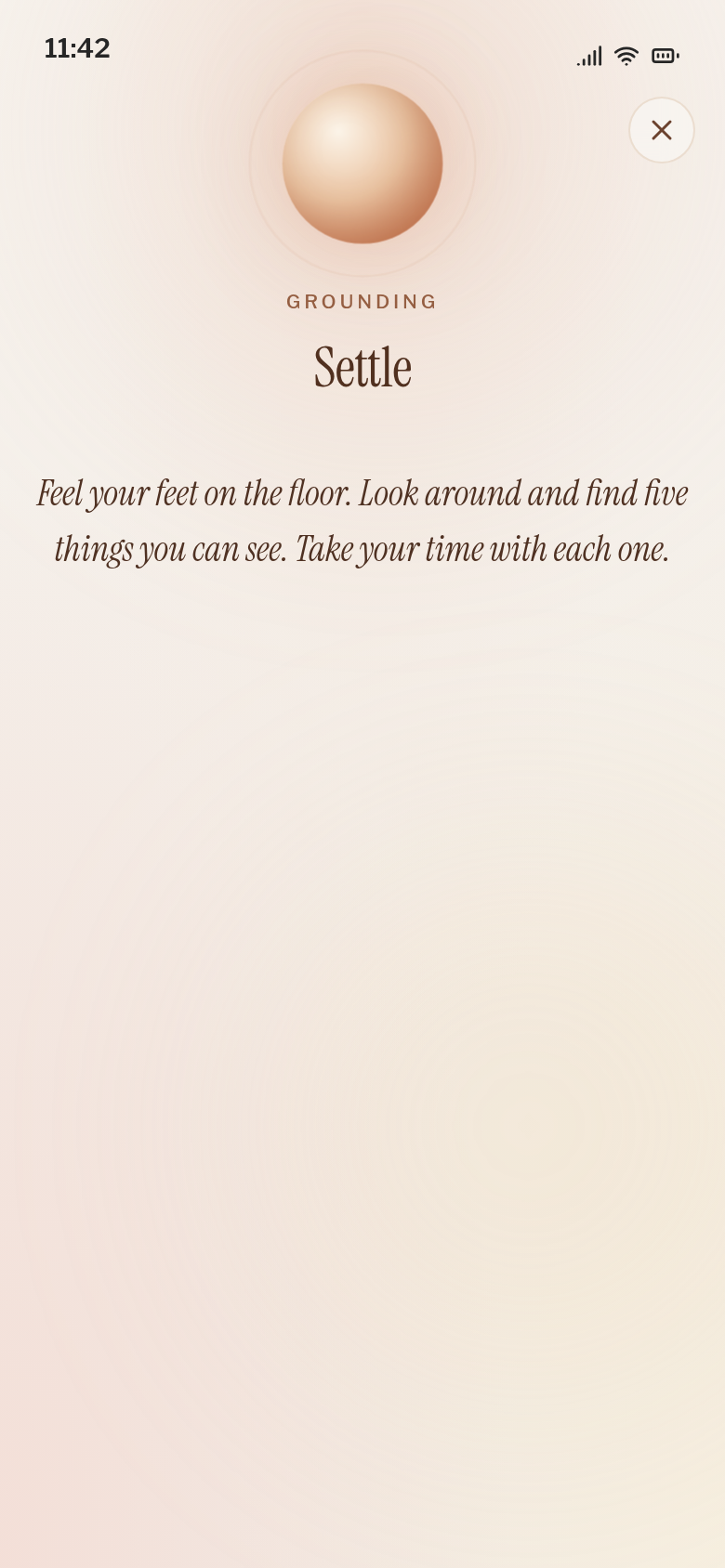 The calm room: a breathing circle and a grounding exercise